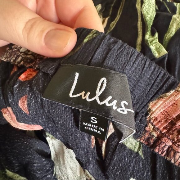 Lulus | Magdalena Navy Blue Floral Print Two-Piece Maxi Dress - Picture 10 of 10